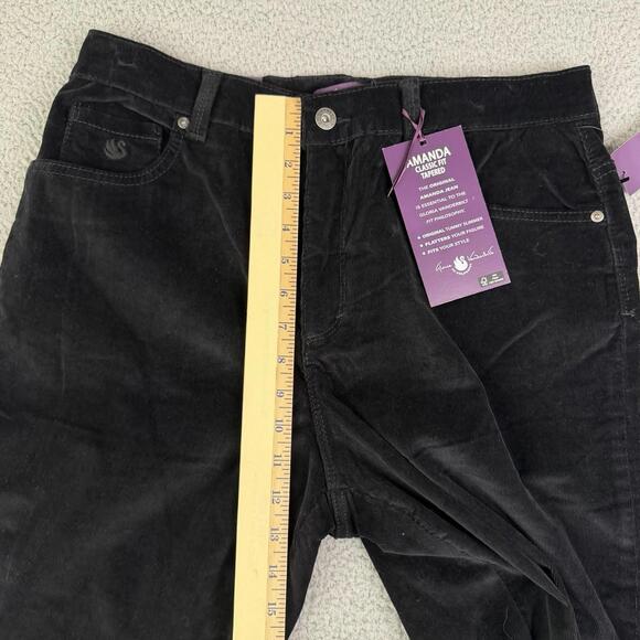 Gloria Vanderbilt Womens Amanda Corduroy Classic Fit Tapered Sz 10 Pants Black - Picture 3 of 13